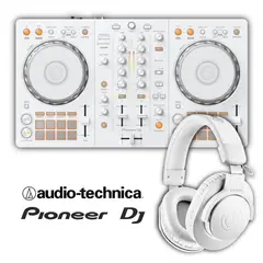 PIONEER - COMBO Controlador DJ DJ DDJ-FLX4-W Blanco + AUDIFONOS m20x audio technica