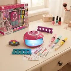 GENERICO - Set De Juguete Para Uñas Nail Art Infantil Con Esmaltes Secador Y Accesorios