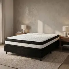 GENERICO - Colchón premium doble pillow con Base Cama 1.40 x 1.90