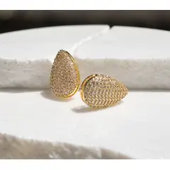 AMORINO JEWELRY - Aretes Topo Gota Piedra