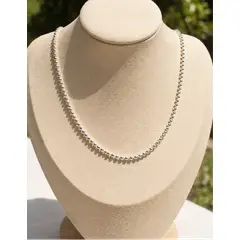 AMORINO JEWELRY - Cadena Trenzada en Bronce con Baño de Plata Ley 925