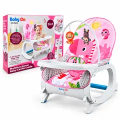 BABY ON - Silla Comedor Mecedora 2 en 1 Evolution con Bandeja, Vibración y Música para Bebé