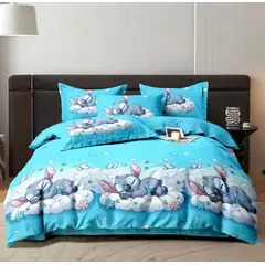 SIRENITAS - Juego de sabanas cama Sencilla Semi Doble Queen King Lindo Stitch Dormilón