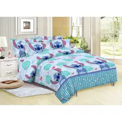 SIRENITAS - Juego de sabanas cama Sencilla Semi Doble Queen King Lindo Stitch Floral