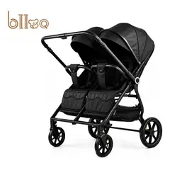 BLLOQ - Coche Bebé Doble De Paseo Marco Aluminio Liviano Negro