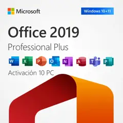 MICROSOFT - Office 2019 Professional Plus | Licencia Retail 10 PC | Windows Vitalicio.