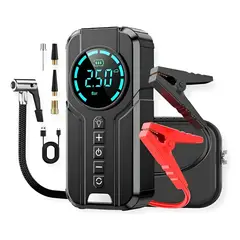 GENERICO - Iniciador De Bateria Con Compresor Linterna Recarga Celular 4 en 1
