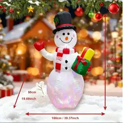 ARTHOMETEXTIL - Figura Navideña inflable Muñeco De Nieve Navidad