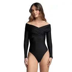 LEONISA - Body de escote cruzado tipo bandeja S67461