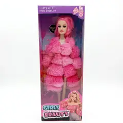 GENERICO - Muñeca Fashion Girls Beauty Con Abrigo Peluche Y Botines