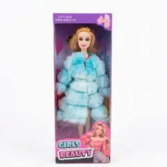 GENERICO - Muñeca Fashion Girls Beauty Con Abrigo Peluche Y Botines