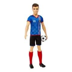 BARBIE - Muñeco Ken Futbolista Con Uniforme