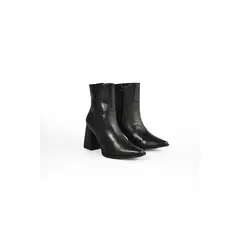 GLAM BOUTIQUE - Botines Sahara para Mujer, Tacón 7.5 cm, Punta Cuadrada, Color Negro