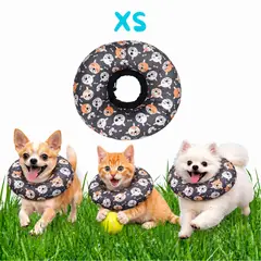 GENERICO - Collar Isabelino Suave Antifluido Ajustable Para Perros/Gatos Diseño De Perritos Talla XS