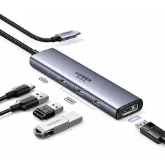 UGREEN - Hub 5 En 1 USB-C A Puerto DP 1.4 8k 60hz USB Pd 100w