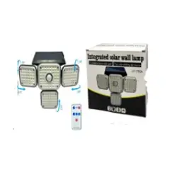 GENERICO - Lámpara Solar LED Exterior LF-1765A de Pared con Sensor de Movimiento y Control Remoto