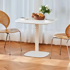 GENERICO - Mesa Comedor Moderna 80x80 cm Cuadrada MDF Base Pedestal Resistente 2 a 4 Personas