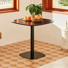 GENERICO - Mesa Comedor Moderna 80x80 cm Cuadrada MDF Base Pedestal Resistente 2 a 4 Personas