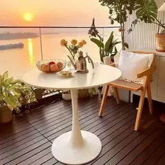 GENERICO - Mesa De Comedor Redonda 80 cm Moderna Diseño Tulipán Base Resistente 2-4 Personas