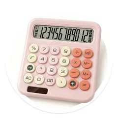 INNOVA - Calculadora Pastel Grande Memoria LCD 12 Dígitos Rosa