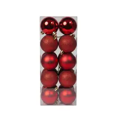 GENERICO - Paquete De Bolas Navidad 6 Cms X 20 Unidades Decoracion Hogar Adorno Color Rojo