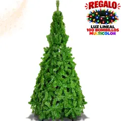 GENERICO - Árbol de Navidad Jaspeado Verde 1.80 Mts en Guirnalda de Alambre
