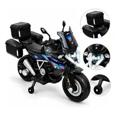 GENERICO - Moto Electrica Niño Niña 12v Control Remoto Luces Bluetooth Negro