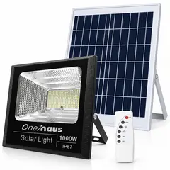 ONE PIXEL - Reflector De Luz Solar Recargable 1000W Con Panel Y Control IP66