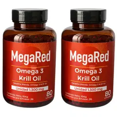 VITAL - MegaRed Omega 3 Krill Oil 1300 mg - Corazón y Cerebro x2