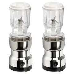 GENERICO - Set X2 Molinos Eléctricos 2 En 1 Café Especias 400W Acero Inoxidable