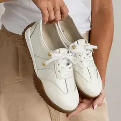 EVEGONZ - Mocasín Casual Dama En Cuero Con Cordón Suela Goma