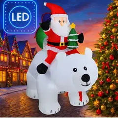 ARTHOMETEXTIL - Figura Navideña inflable oso papá Noel Navidad