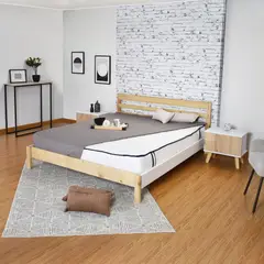 HOGAR VENECIA - Cama Queen Cincinnati 166x201x77,5 cm Blanco Matiz Natural
