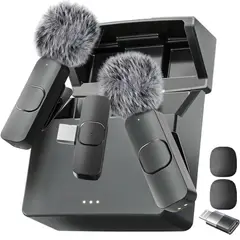GENERICO - Mini Mic Pro micrófono inalámbrico para iPhone, iPad, Android, con estuche de carga