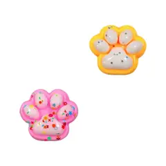 GENERICO - 2 * Squishy Huellita Con Luz Juguete Antiestrés Squeeze Muñequito