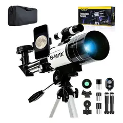 GENERICO - Telescopio refractor F30070m, 70 mm de apertura, 300 mm, con trípode profesional