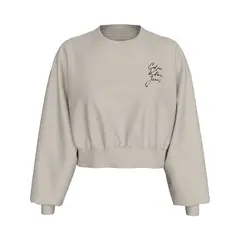 CALVIN KLEIN - Saco blanco boxy de felpa