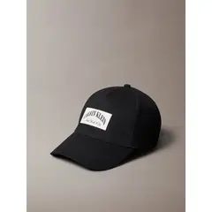CALVIN KLEIN - Gorra negra de algodón con diseño gráfico