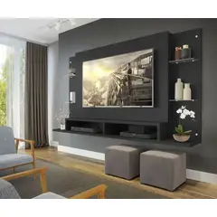 ZER - PANEL DE TV BRAGA MULTIMOBILE HASTA 60 PULGADAS 191X108CM CON 4 REPISAS DE VIDRIO MDP
