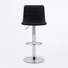 ZER - SILLA DE BAR PATRICK REGULABLE GIRATORIA NEGRA BASE METÁLICA APOYAPIÉS TAPIZADA EN TELA ASIENTO 41.5