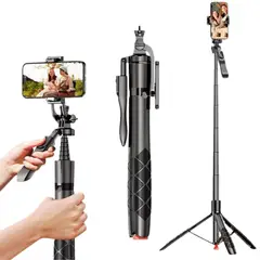 GENERICO - Palo Selfie Extralargo 1.8 m Trípode Bluetooth 360° Auto Open Celular