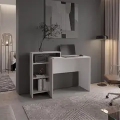 RTA DESIGN - Escritorio Estelar Plus, Tivoli y Blanco, Cuenta con Tres Entrepaños Laterales