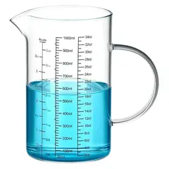 GENERICO - Taza Jarra Medidora De Vidrio Graduada Para Repostería 1 L