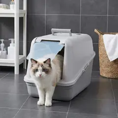RIMAX - Arenero Para Gato Con Puerta Gris Hielo