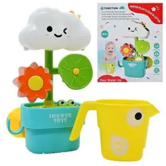 AMERICAN GENERICS - Juguete de Baño para Bebé Cloud & Lotus con Cascada de Agua