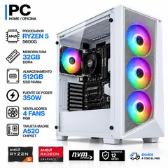 ASUS - PC GAMER RYZEN 5 5600GT - RAM 32GB - SSD 512GB - BOARD A520 - FUENTE 350W
