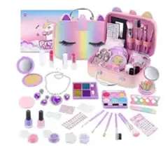 GENERICO - Juguete Set de Maquillaje Infantil Unicornio Tipo Bolso De Mano y Accesorios Completo