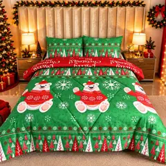 HOGARETO - Edredón Doble Faz Navidad Cama Doble 140x190cm