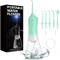 INNOVA - Irrigador Bucal Portátil Inalámbrico 320ml 5 Puntas Verde
