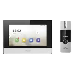 HIKVISION - Citófono/frente DS-KIS302-P 2 porteros con visor de pantalla frente con 1 boton